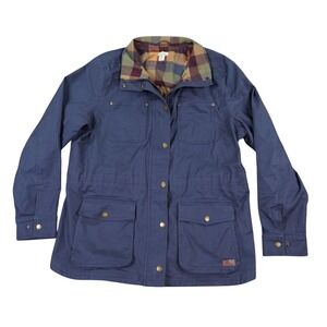 LL Bean Flex Utility Jacket Women XL Carbon Blue Field Coat Blanket Lined